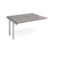 Adapt add on unit single 1400mm x 1200mm - silver frame and grey oak top