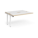 Adapt add on unit single 1400mm x 1200mm - white frame and white top with oak edging