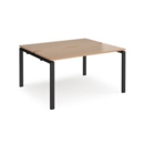 Adapt back to back desks 1400mm x 1200mm - black frame and beech top