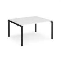 Adapt back to back desks 1400mm x 1200mm - black frame and white top