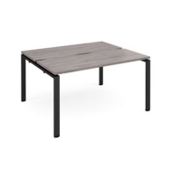 Adapt starter units back to back 1400mm x 1200mm - black frame and grey oak top