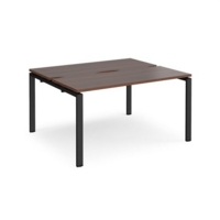 Adapt starter units back to back 1400mm x 1200mm - black frame and walnut top