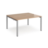 Adapt starter units back to back 1400mm x 1200mm - silver frame and beech top