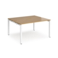 Adapt starter units back to back 1400mm x 1200mm - white frame and oak top