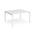 Adapt back to back desks 1400mm x 1200mm - white frame and white top