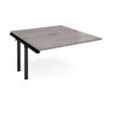 Adapt add on unit single 1400mm x 1600mm - black frame and grey oak top