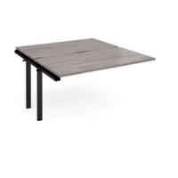 Adapt add on unit single 1400mm x 1600mm - black frame and grey oak top