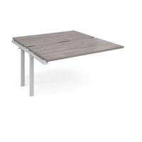 Adapt add on unit single 1400mm x 1600mm - white frame and grey oak top