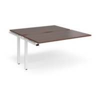 Adapt add on units back to back 1400mm x 1600mm - white frame and walnut top