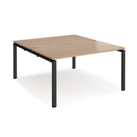 Adapt back to back desks 1400mm x 1600mm - black frame and beech top