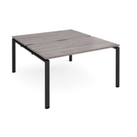 Adapt starter units back to back 1400mm x 1600mm - black frame and grey oak top