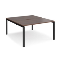 Adapt starter units back to back 1400mm x 1600mm - black frame and walnut top