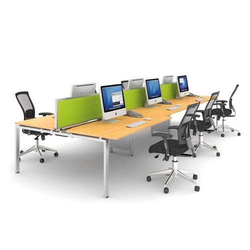 Adapt starter units back to back 1400mm x 1600mm - silver frame and grey oak top
