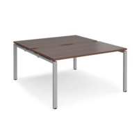 Adapt starter units back to back 1400mm x 1600mm - silver frame and walnut top