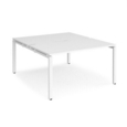 Adapt back to back desks 1400mm x 1600mm - white frame and white top