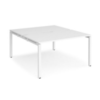 Adapt back to back desks 1400mm x 1600mm - white frame and white top