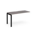 Adapt add on unit single 1400mm x 600mm - black frame and grey oak top