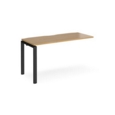 Adapt add on unit single 1400mm x 600mm - black frame and oak top