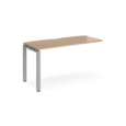 Adapt add on unit single 1400mm x 600mm - silver frame and beech top
