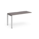 Adapt add on unit single 1400mm x 600mm - silver frame and grey oak top