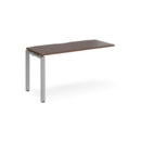 Adapt add on unit single 1400mm x 600mm - silver frame and walnut top