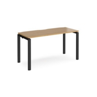 Adapt single desk 1400mm x 600mm - black frame and oak top