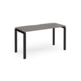 Adapt starter unit single 1400mm x 600mm - black frame and grey oak top