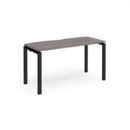 Adapt starter unit single 1400mm x 600mm - black frame and grey oak top
