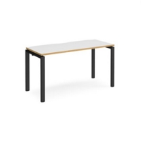 Adapt starter unit single 1400mm x 600mm - black frame and white top with oak edging