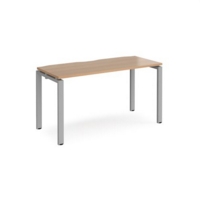 Adapt starter unit single 1400mm x 600mm - silver frame and beech top