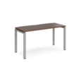 Adapt starter unit single 1400mm x 600mm - silver frame and walnut top