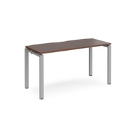 Adapt starter unit single 1400mm x 600mm - silver frame and walnut top
