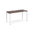 Adapt starter unit single 1400mm x 600mm - white frame and walnut top