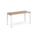 Adapt single desk 1400mm x 600mm - white frame and beech top