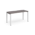 Adapt single desk 1400mm x 600mm - white frame and grey oak top