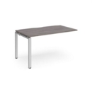 Adapt add on unit single 1400mm x 800mm - silver frame and grey oak top