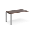 Adapt add on unit single 1400mm x 800mm - silver frame and walnut top