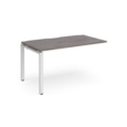 Adapt add on unit single 1400mm x 800mm - white frame and grey oak top