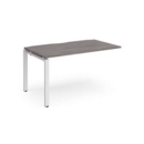 Adapt add on unit single 1400mm x 800mm - white frame and grey oak top