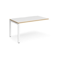 Adapt add on unit single 1400mm x 800mm - white frame and white top with oak edging