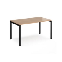 Adapt single desk 1400mm x 800mm - black frame and beech top