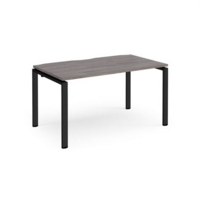 Adapt single desk 1400mm x 800mm - black frame and grey oak top