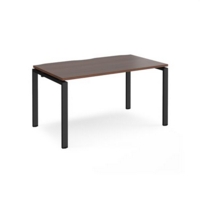 Adapt single desk 1400mm x 800mm - black frame and walnut top