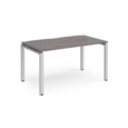 Adapt starter unit single 1400mm x 800mm - silver frame and grey oak top