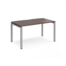 Adapt starter unit single 1400mm x 800mm - silver frame and walnut top