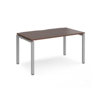 Adapt starter unit single 1400mm x 800mm - silver frame and walnut top