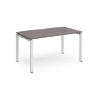 Adapt starter unit single 1400mm x 800mm - white frame and grey oak top