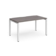 Adapt single desk 1400mm x 800mm - white frame and grey oak top