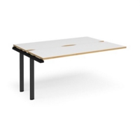 Adapt add on unit single 1600mm x 1200mm - black frame and white top with oak edging