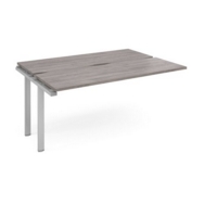 Adapt add on unit single 1600mm x 1200mm - silver frame and grey oak top